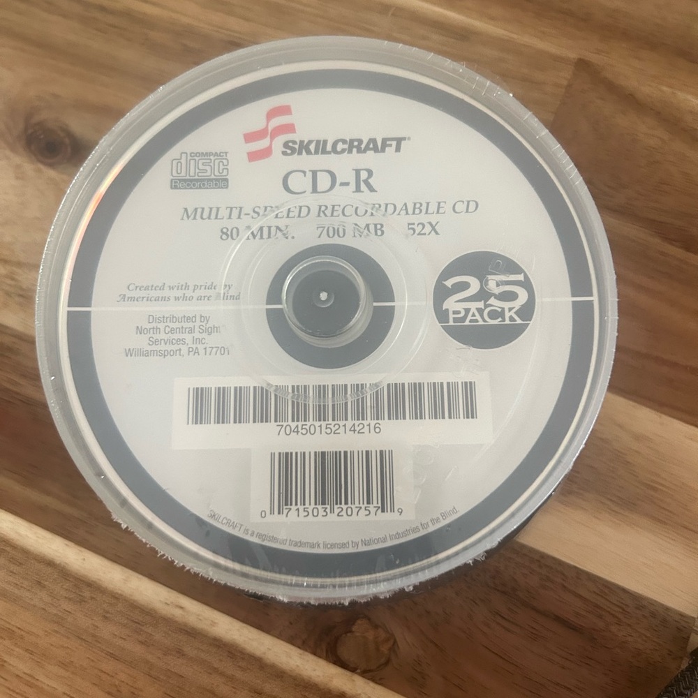 Skilcraft CD-R 25 Pack New in Package